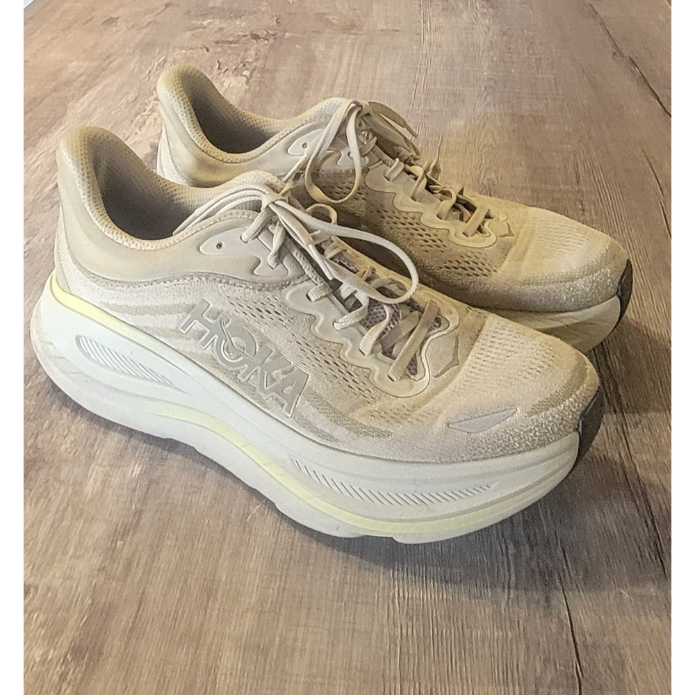 Hoka One One Bondi 9 Mens Running Shoes Oat Milk Pale Mauve 1162011 GSSL 12D